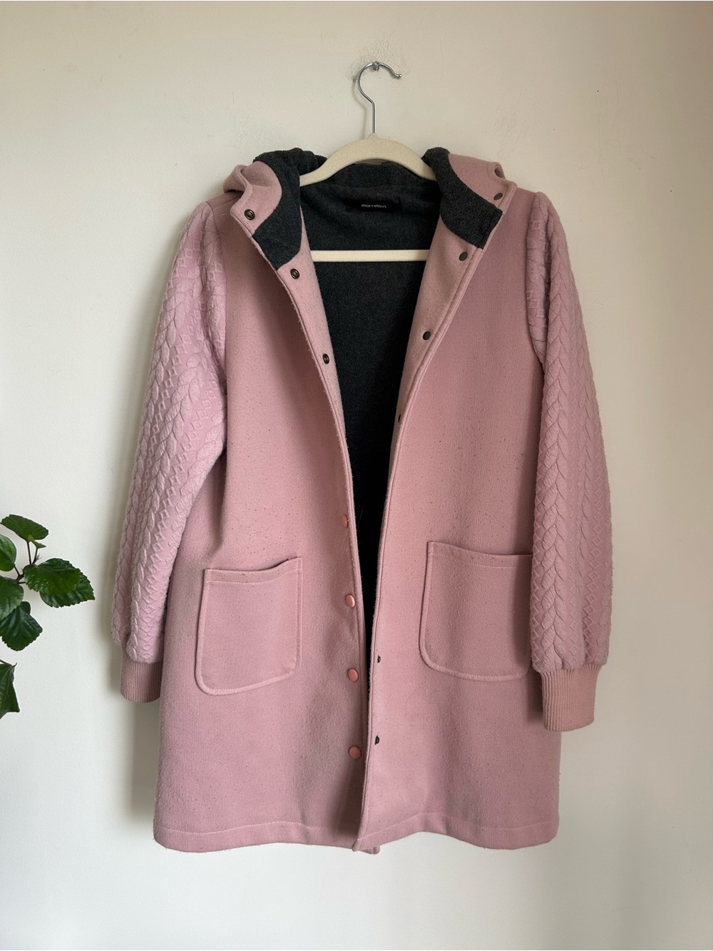 Women's Pink Hooded Coat - Soft Hooded Jacket